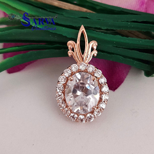 Collier pendentif ovale en moissanite avec halo, en argent sterling 925, aspect diamant, bijoux de mariée classiques, cadeau pour femme - Product Image 3
