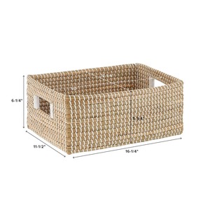 Set of 2 Custom <b>Woven</b> Seagrass <b>Baskets</b> Handmade Storage <b>Basket</b> Wholesale eco-friendly Made in Vietnam - Product Image 4