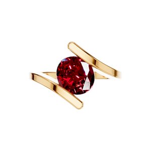 Bague de fiançailles en or massif 14 carats, taille ovale classique, pierre précieuse rubis cultivée en laboratoire, rose jaune blanc de haute qualité pour anniversaires - Product Image 6