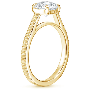 แหวนเพชรรูปวงรีสีเหลืองทอง14K แข็งแบบสั่งทำสำหรับห้องปฏิบัติการเครื่องประดับเพชรเม็ดเดี่ยวสำหรับงานแต่งงาน - Product Image 3