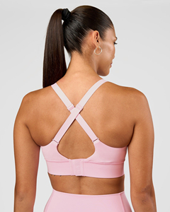 Soutien-gorge de sport à col montant, couleur unie, haut de yoga et de fitness, débardeur court athlétique pour femme - Product Image 2