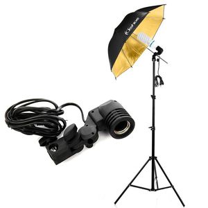 Kit di illuminazione fotografica da Studio 45W con fondale in tessuto Non tessuto e lampadina per ombrelli per foto e Video - Product Image 5