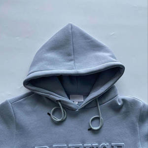 เสื้อฮู้ดดี้ผู้ชายแบบสั่งทำขายส่ง ลายนูน สำหรับฤดูใบไม้ผลิ ผ้าฝ้ายฟลีซ 100% ระบายอากาศ แห้งเร็ว บริการ OEM พร้อมโลโก้ลายนูน - Product Image 3