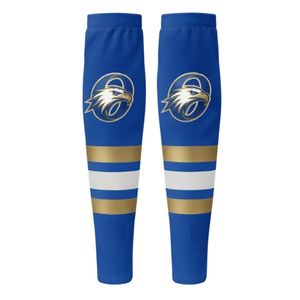 Men Royal Blue Gold Hockey <b>Socks</b> Polyester Sports Athletic <b>Long</b> <b>Socks</b> Team Uniform Training Game Wear Outdoor Performance - Product Image 2