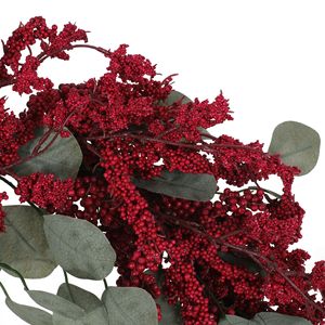 Corona Navideña Artificial de Eucalipto y Bayas de 29 Pulgadas, Decoraciones Rústicas para Interiores y Exteriores, para Decoración de Ventanas - Product Image 6