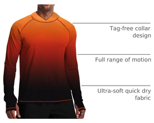 เสื้อฮู้ดตกปลาผู้ชายแบบซับลิเมชั่น แขนยาว ป้องกันแสงแดด UPF 50+ น้ำหนักเบา ระบายอากาศได้ดี เสื้อสำหรับตกปลาและกิจกรรมกลางแจ้ง - Product Image 3