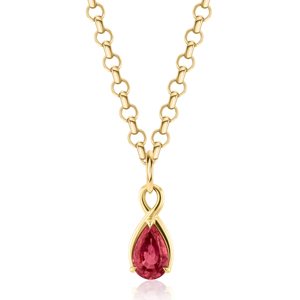 Collar con Colgante de Rubí Chapado en Oro de 18K para Mujer, Cadena Clásica con Eslabones en Forma de Lágrima, Joyería para Uso Diario - Product Image 1