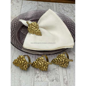 Gold Plated Grapes Napkin Ring Hotel Restaurants <b>Table</b> <b>Decor</b> <b>Accessories</b> Food Safe Antique Tissue Rings And Napkin Holder Latest - Product Image 1