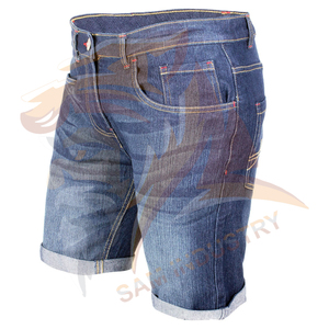 Shorts en jean taille mi-haute tendance, fabriqués sur mesure par un fabricant professionnel, avec logo personnalisé, pour hommes adultes. - Product Image 4