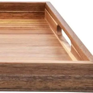 Plateau de service en bois personnalisé, design classique, écologique, durable, sûr, style moderne pour les mariages, les fêtes, le petit-déjeuner, plateau décoratif - Product Image 1