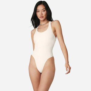 Chemisier femme uni, coupe haute, extensible, séchage rapide, col montant, style soirée/club, en Spandex et Polyester tricoté - Product Image 1