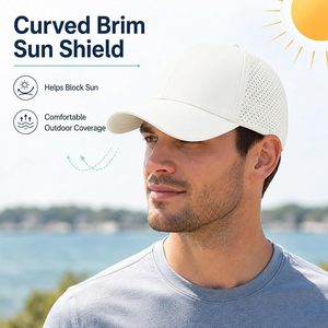 Casquette de baseball en maille respirante réglable à 6 panneaux unisexe pour l'extérieur décontractée printemps-été adulte à visière plate et fermeture snapback - Product Image 5
