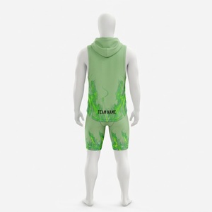 Uniforme de Fútbol Americano sin Mangas para Hombre, 7v7, con Pantalones Cortos, Impresión por Sublimación, Poliéster Transpirable, Diseño con Nombre del Equipo, Patrón de Llama Verde - Product Image 2