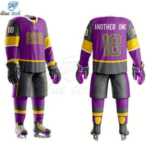 Uniforme de Hockey sobre Hielo Personalizado OEM, Conjunto de Jersey y Pantalones Cortos Sublimados, 100% Poliéster, Secado Rápido, Transpirable, Ropa Deportiva Resistente para Equipos - Product Image 3