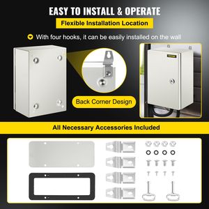 Scatola Elettrica in Acciaio NEMA 4X IP67 Impermeabile e Antipolvere per Interni/Esterni, Contenitore di Giunzione Elettrica 12 8 6 - Product Image 6