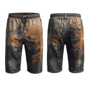 Shorts en toile vintage lavée pour homme, écologiques, respirants, à cordon de serrage et taille basse - Product Image 2