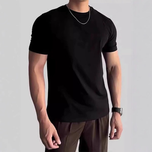 Men's <b>White</b> Slim Fit <b>Short</b> <b>Sleeve</b> O-Neck Cotton T-<b>Shirt</b> Casual Solid Color Jersey Knitted Breathable Design - Product Image 6