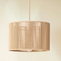 Abat-jour de plafond bohème tressé à la main, style côtier, en corde de jute naturelle, 30 cm