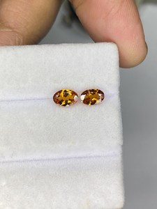 Turmalina amarilla natural, corte ovalado, par de piedras preciosas sueltas, facetadas, de alta claridad, para joyería, venta al por mayor. - Product Image 2