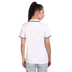 Polo sin Mangas Negro para Mujer, de Algodón y Poliéster, Tejido, Casual, Largo Regular, Transpirable, de Color Sólido - Product Image 6