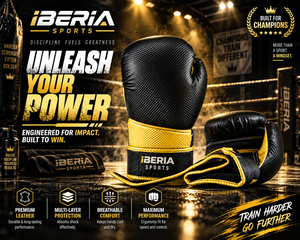 Gants de boxe IBERIA personnalisés pour l'entraînement, le sparring et le sac de frappe, avec fermeture à boucle et crochets pour le poignet, équipement de boxe OEM en gros - Product Image 6