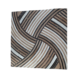 Tapis d'intérieur en similicuir tissé à la main sur mesure, tapis patchwork vegan écologique pour salon moderne - Product Image 6