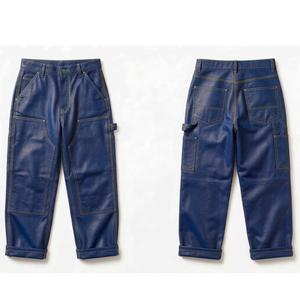 Pantalon de travail droit coupe ample pour homme en similicuir, pantalon en similicuir personnalisé pour homme, bas en PU de bonne qualité, vente chaude - Product Image 5