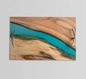 Handmade Square Epoxy Resin Angel Tray with Fabulous <b>Decorative</b> Design for Serving Food in Kitchen <b>Restaurants</b> Home Use - Product Image 4