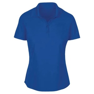 Polo en tricot gris à manches courtes pour femme, couleur unie, coupe décontractée, longueur normale, design boutonné - Product Image 3
