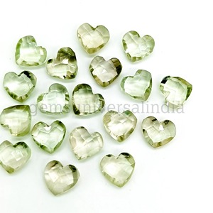 Ametista Verde Natural en Forma de Corazón de 8mm, Facetada, Tallada a Mano, Piedra Preciosa Suelta, Cristal Curativo, Precio al por Mayor, para Fabricación de Joyería - Product Image 3