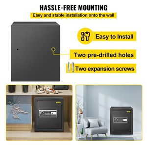 1.7 cu.F. Q235 scatola di sicurezza in acciaio tastiera digitale accesso alle impronte digitali 2 chiavi per Money gioielli orologi di stoccaggio casa ufficio Hotel - Product Image 6