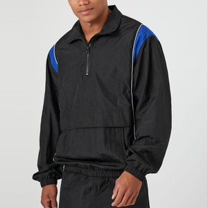 Conjunto Deportivo 2 en 1 para Hombre, Color Negro y Azul, Manga Larga, Media Cremallera, Corte Holgado, Secado Rápido, Poliéster, Ropa de Invierno - Product Image 3