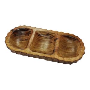 Plateau de service en bois de style Ins à 3 sections fait à la main de qualité supérieure Construction en métal massif pour les collations de Noël Présentoir de bougies de marchandises sèches - Product Image 3