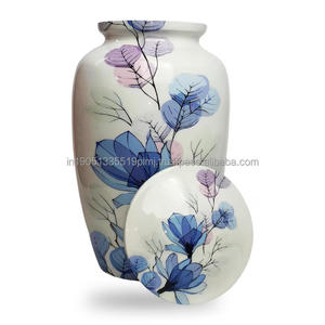 Urne funéraire élégante « Prairie Papillon » avec motif floral paisible pour un hommage commémoratif affectueux - Product Image 3