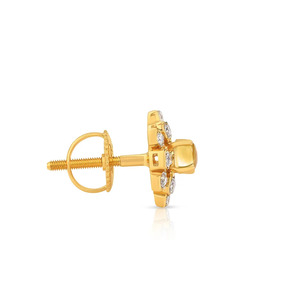 Pendientes de Diamantes con Diseño Floral Dorado en Forma de Rayos de Sol - Product Image 3