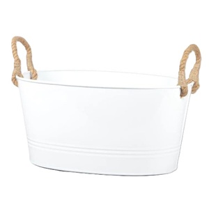 Cubo de metal ovalado galvanizado de hierro para vino, la más vendida, cubo de hojalata liso para cerveza, cubo de vino ovalado, tamaño personalizado - Product Image 1