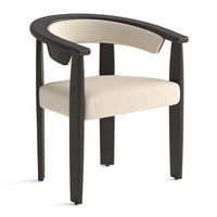 Ensemble de chaises de salle à manger élégantes et durables avec coussins moelleux, design moderne en bois et rotin pour la maison, le bureau et les salles à manger de villas