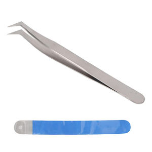 Pince à épiler pour volume de cils, manche uni, en acier inoxydable allemand, pour l'épilation des cils, pour usage domestique et professionnel en salon - Product Image 2