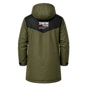 Custom Logo Swim <b>Parka</b> Long <b>Waterproof</b> <b>Jacket</b> Warm Fleece Lining Oversized Hooded Changing Robe for Swimmers Surfing Beach Use - Product Image 3