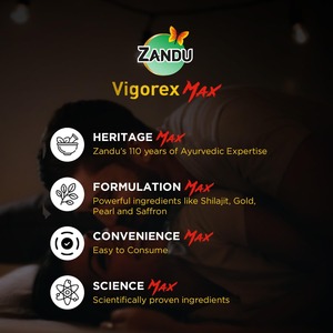 Zandu Vigorex MAX, 20 capsules, enrichi en Shilajit, or, safran, perle et Ashwagandha pour l'intensité et l'énergie - Product Image 4