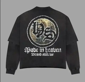 เสื้อยืดแขนยาวคอกลมผู้ชายผ้าเจอร์ซีย์คอตตอน 100% พิมพ์ลายกราฟิกแบบดิสเทรส แห้งเร็ว ไม่เป็นขุย ผ้าสองชั้น - Product Image 2