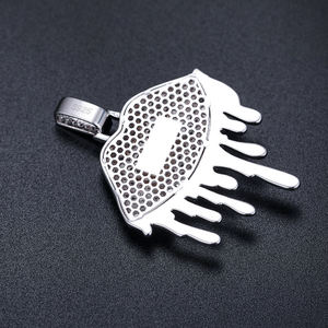 Pendentif Lèvre Plaqué Argent avec Incrustation de Strass, Design Goutte de Sang, Style Punk, Bijou de Mode Féminin pour Fête - Product Image 2