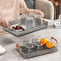 MIXWARES Plateau de drainage double couche transparent en plastique écologique, organisateur de bureau moderne pour fruits, café, hôtel, réception, maison