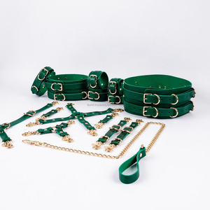 Bulk Genuine Leather Restraints 16Pcs Sets High Quality <b>Bondage</b> <b>Kit</b> Full Grain Fetish Restraints Sets RTTS-0005 - Product Image 6