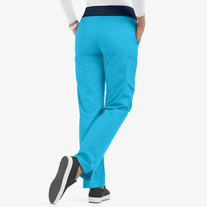 กางเกงพยาบาลผู้หญิงทรงหลวม ผ้าฝ้ายผสมโพลีเอสเตอร์ ยืดได้ มีกระเป๋าหลายช่อง ไซส์ใหญ่ แฟชั่นเรียบง่าย - Product Image 3