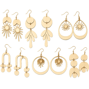 Bohemian <b>Gold</b> Plated <b>Earrings</b> Wholesale Set Charms for Jewelry Retailers and Bulk Buyers - Product Image 1