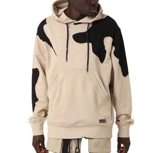 Sudadera con capucha de invierno de felpa francesa de algodón 100% personalizada para hombre, ropa de calle de gran tamaño de retazos, bordado, lavado a la piedra, liso, teñido, peso pesado - Product Image 1