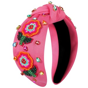 Glamorous Seed <b>Beads</b> Hairband With Detailed Embroidery Pattern Stylish Fashion Hairband With Handmade Seed <b>Beads</b> Embroidery - Product Image 5