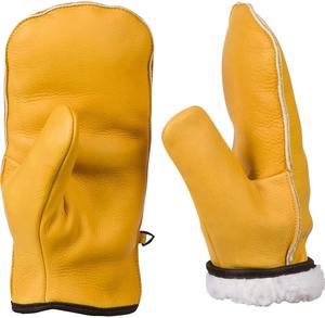 Gants de ski en cuir véritable souples pour la conduite hivernale, mitaines imperméables en cuir pour motoneige avec manchette longue, chaudes 2026 - Product Image 5