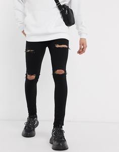 กางเกงยีนส์เดนิมดีไซน์ทันสมัยสไตล์ใหม่ ผู้ผลิตจากปากีสถาน แฟชั่นทรงเข้ารูป กางเกงยีนส์ขาดสีดำแบบสั่งทำพิเศษสำหรับผู้ชาย - Product Image 3